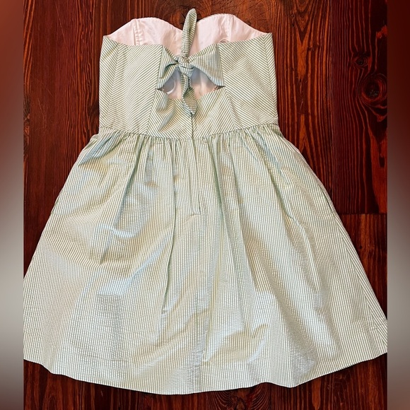 LILY PULITIZER Seersucker Strapless Green/White Dress Summer - Picture 5 of 7